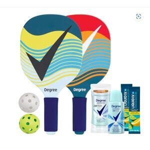 Degree Pickleball Deodorant Liquid IV + Pickleball Paddles& Balls (6 Piece Set)